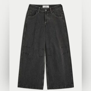 Hollister Women's Low-Rise Washed Black Extreme Baggy Jeans Size 31/12